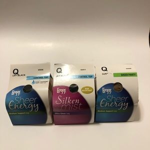 New Leggs size Q Sheer Energy & Silken Mist